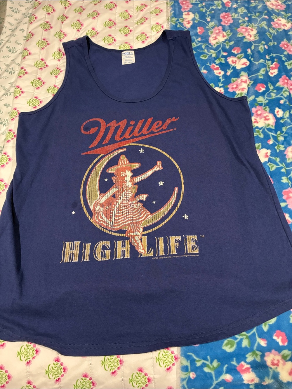Port & Company Miller High Life Navy Graphic Tank Top - Women XXL